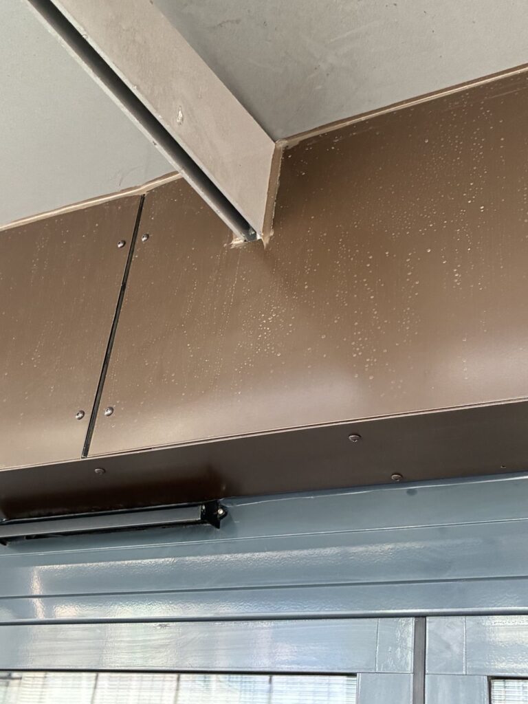 Soffit and cladding panel detail on the remediated external walls at City Reach, Aldgate