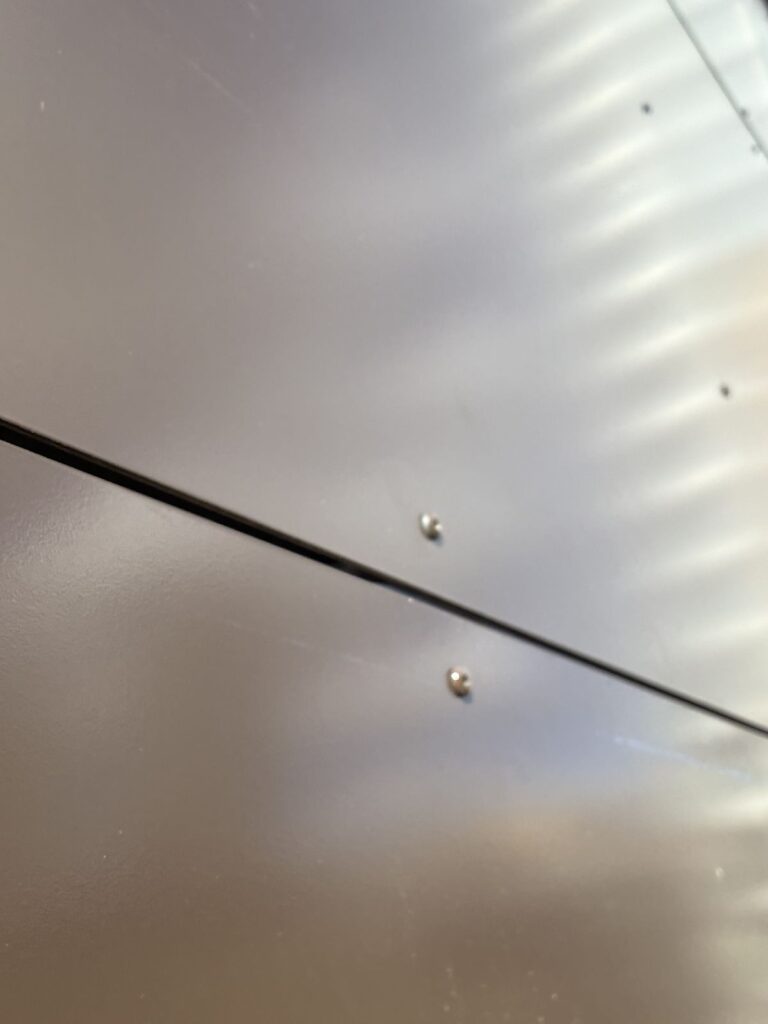 Close-up of a panel joint in the new A2 cladding system at City Reach, Aldgate